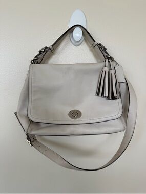 COACH Vintage Legacy Romy Vanilla Leather Convertible Top Handle Crossbody Bag